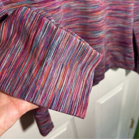 Merrell Select Wick Striped 1/4 Zip Long Sleeve Top Large Performance Purple - Picture 7 of 15